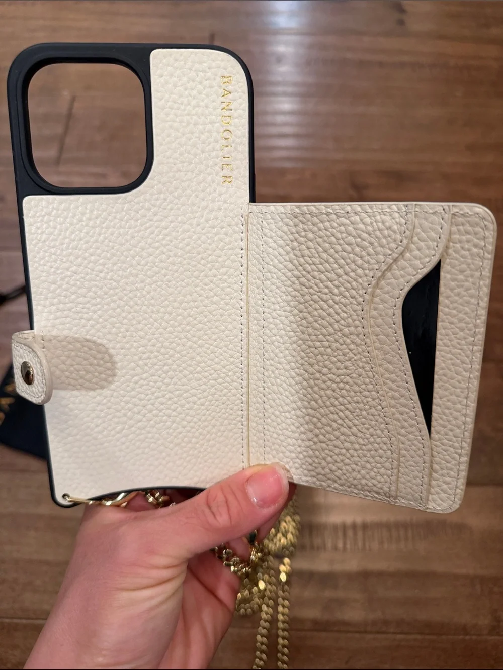 Bandolier Cream Studded iPhone 14 ProMax Crossbody Case